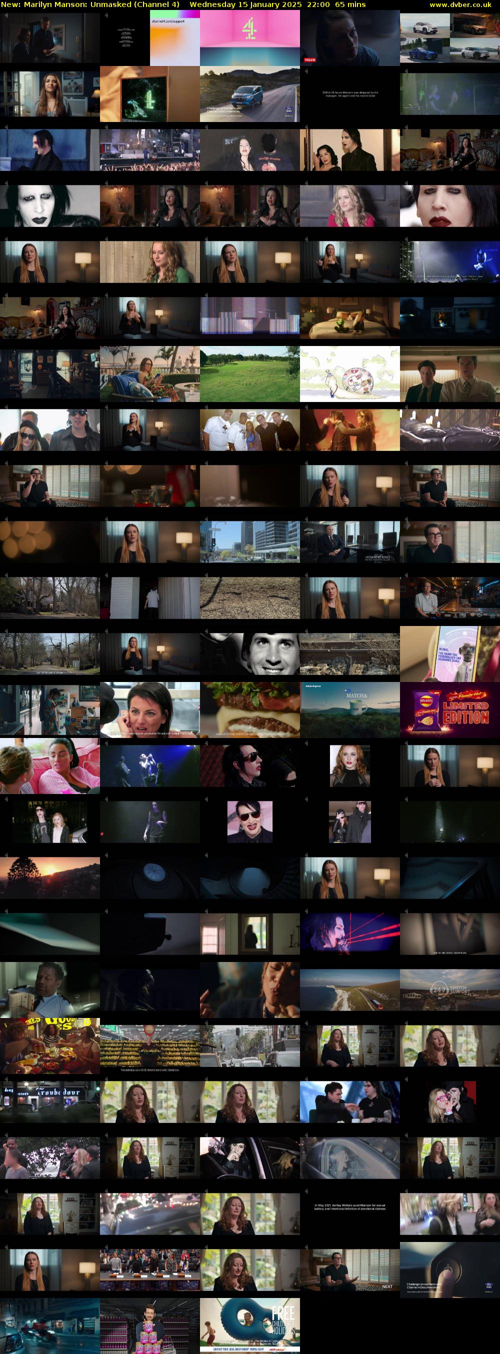 Marilyn Manson: Unmasked (Channel 4) Wednesday 15 January 2025 22:00 - 23:05