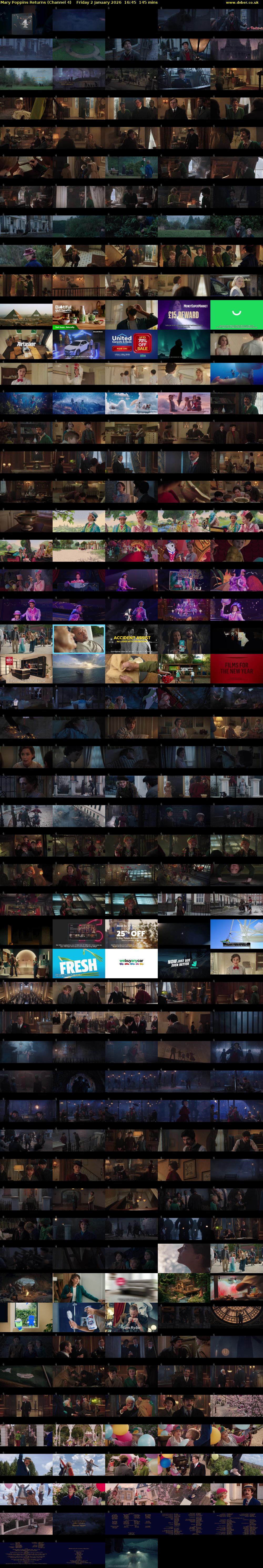 Mary Poppins Returns (Channel 4) Friday 2 January 2026 16:45 - 19:10