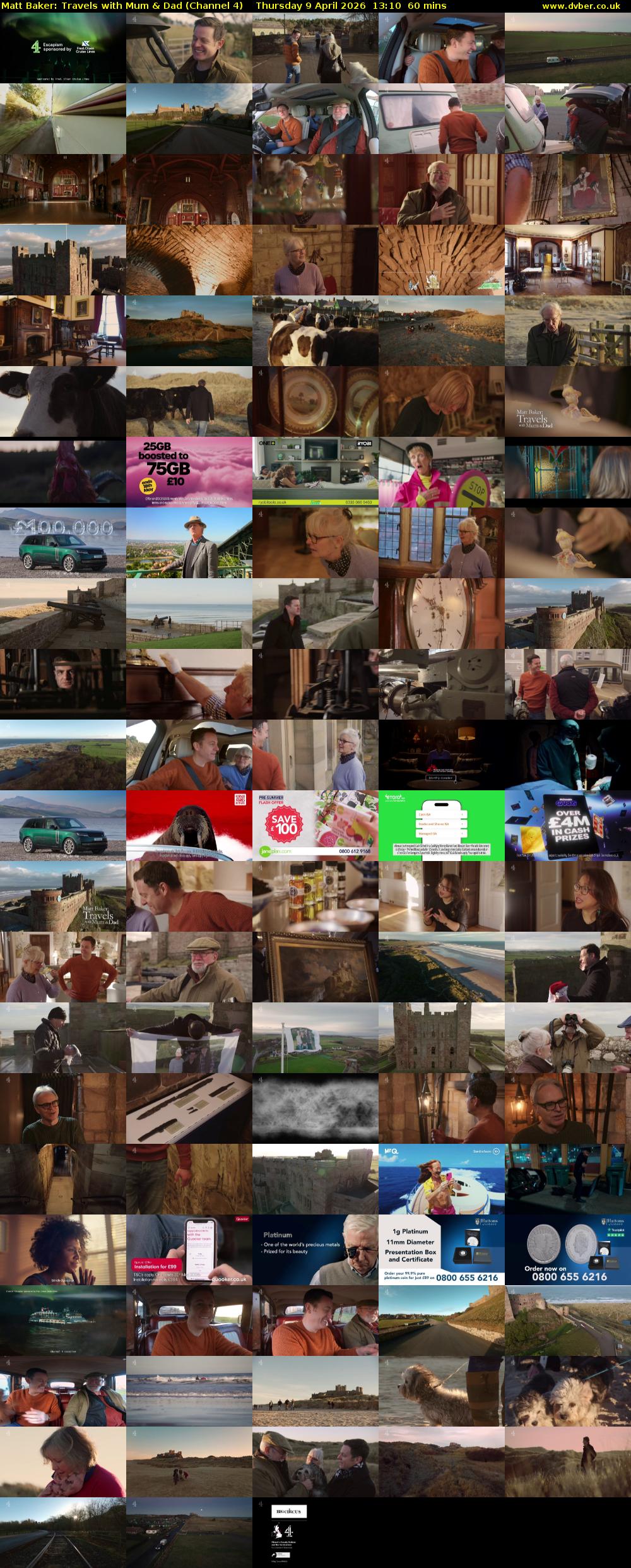Matt Baker: Travels with Mum & Dad (Channel 4) Thursday 9 April 2026 13:10 - 14:10