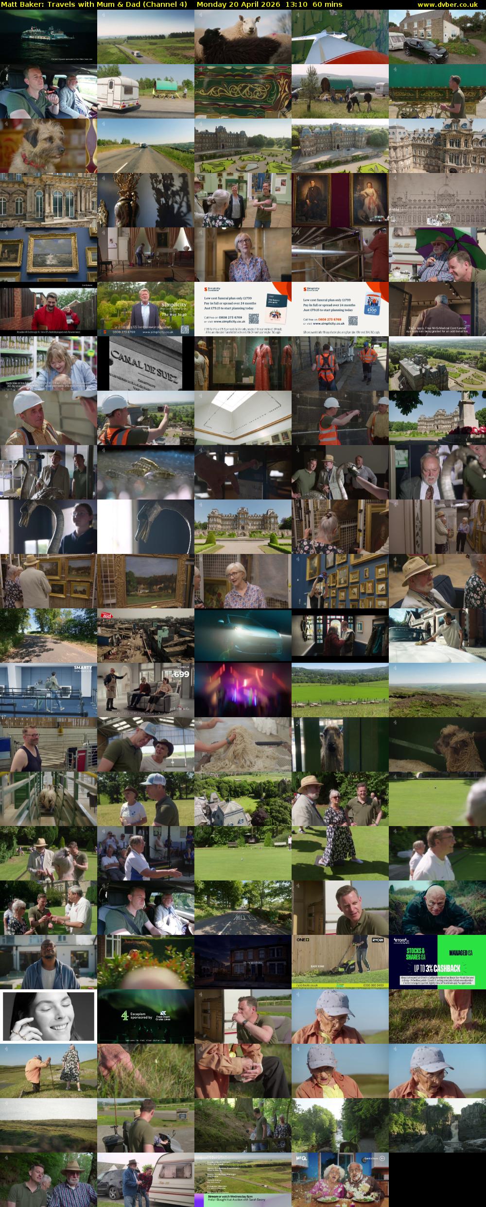 Matt Baker: Travels with Mum & Dad (Channel 4) Monday 20 April 2026 13:10 - 14:10