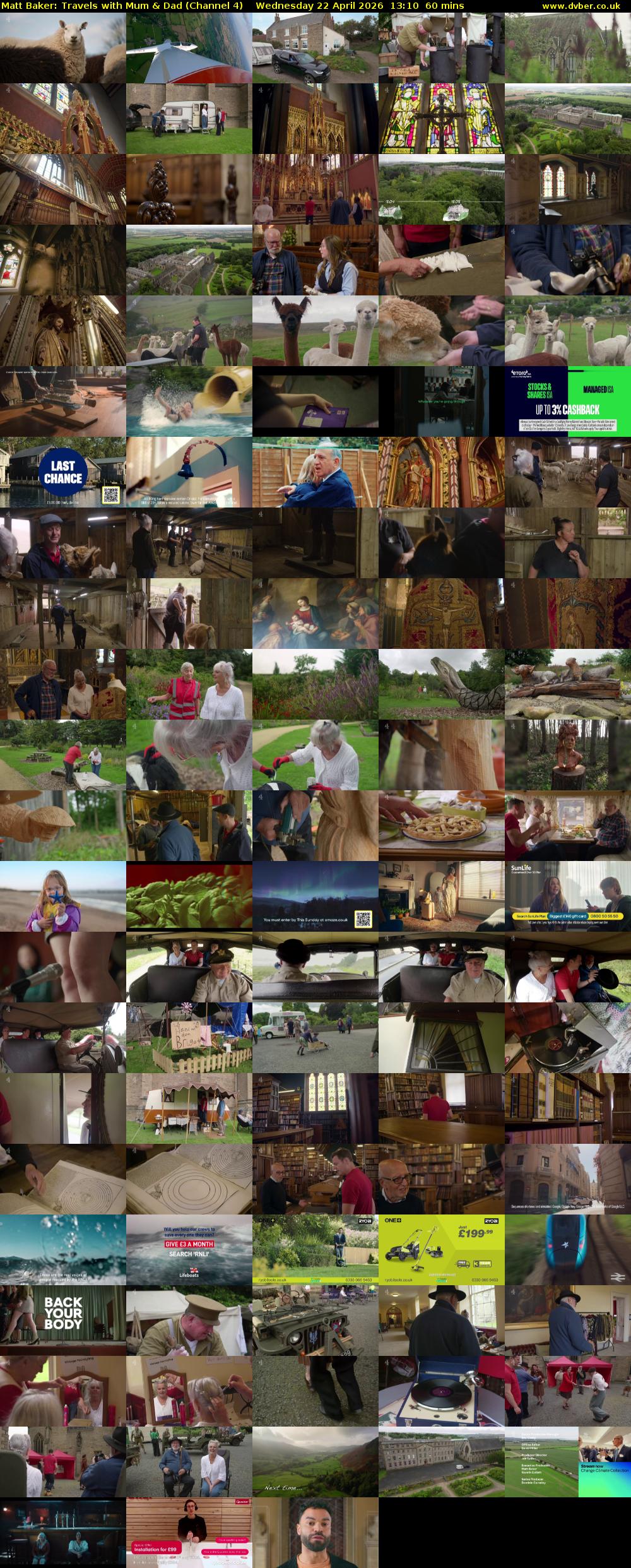 Matt Baker: Travels with Mum & Dad (Channel 4) Wednesday 22 April 2026 13:10 - 14:10