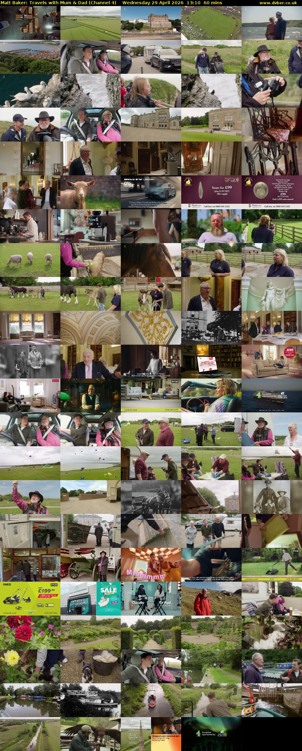 Matt Baker: Travels with Mum & Dad (Channel 4) Wednesday 29 April 2026 13:10 - 14:10