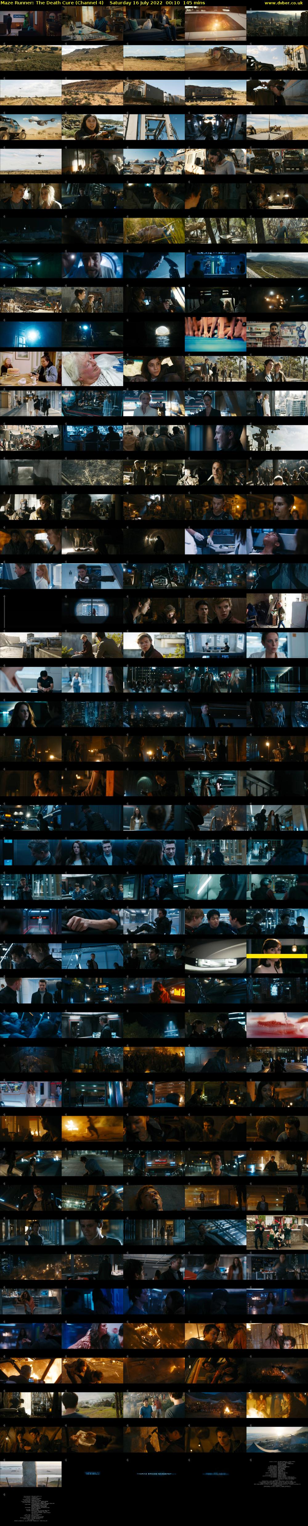 Maze Runner: The Death Cure (Channel 4) Saturday 16 July 2022 00:10 - 02:35