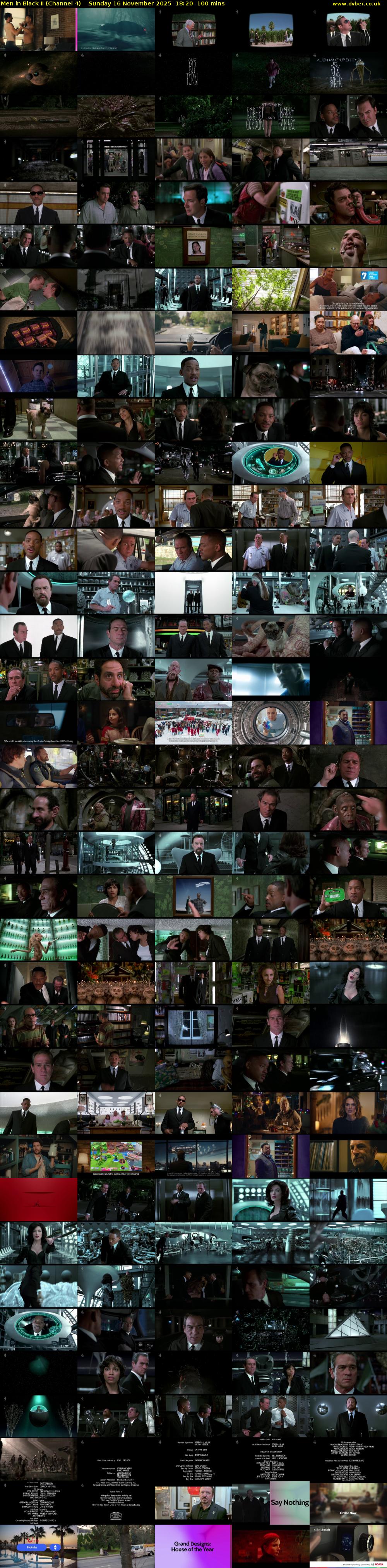 Men in Black II (Channel 4) Sunday 16 November 2025 18:20 - 20:00