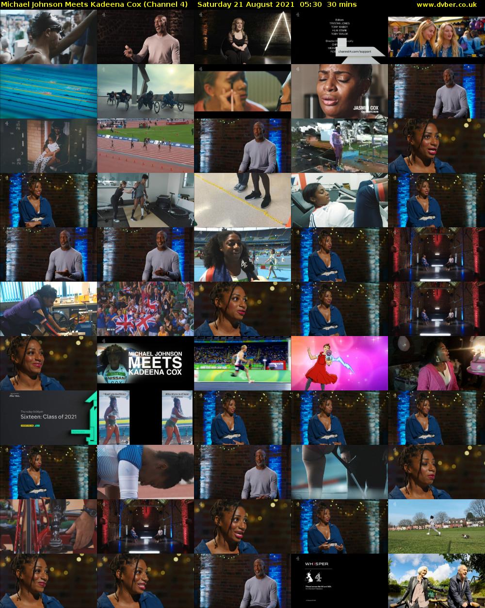 Michael Johnson Meets Kadeena Cox (Channel 4) Saturday 21 August 2021 05:30 - 06:00