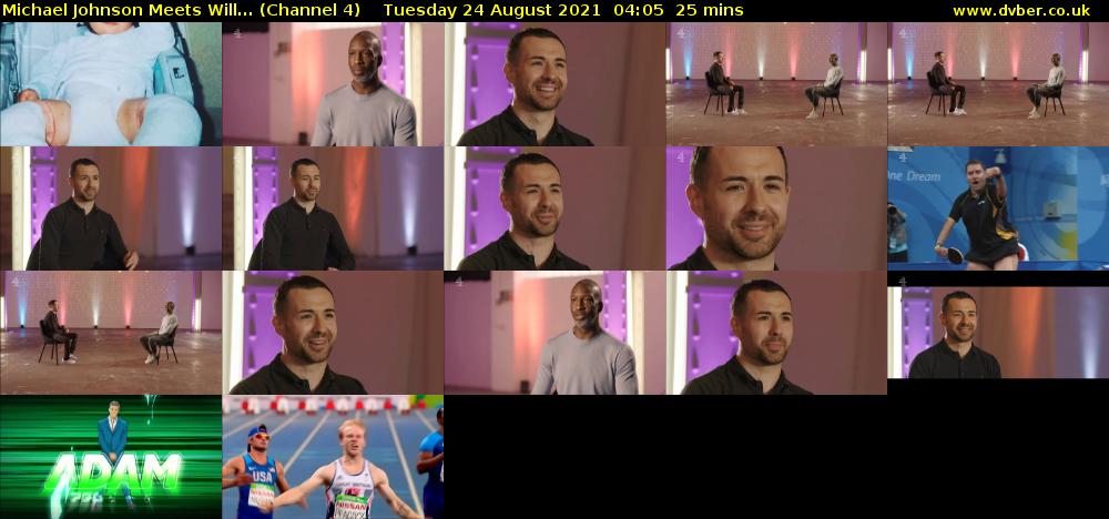 Michael Johnson Meets Will... (Channel 4) Tuesday 24 August 2021 04:05 - 04:30