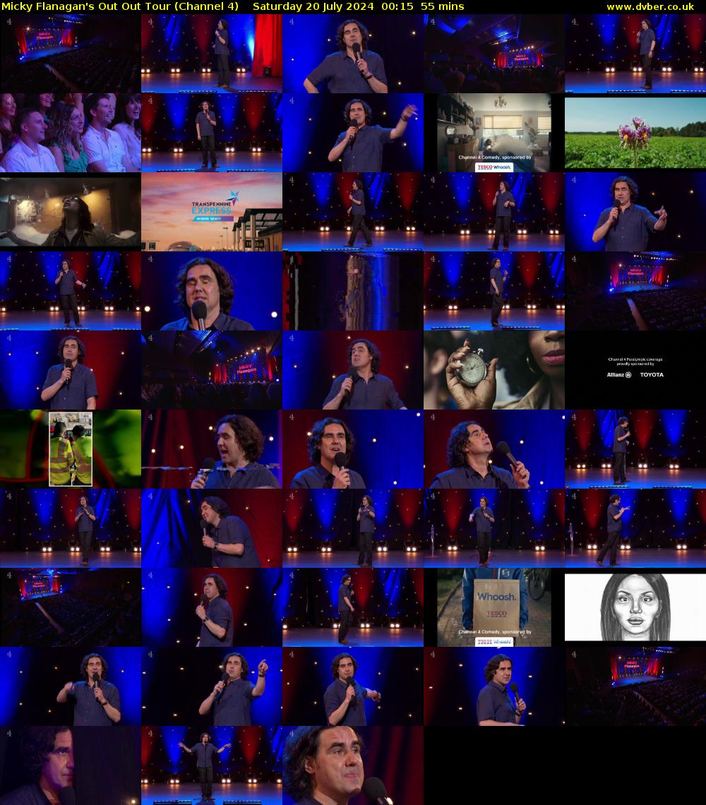 Micky Flanagan's Out Out Tour (Channel 4) Saturday 20 July 2024 00:15 - 01:10