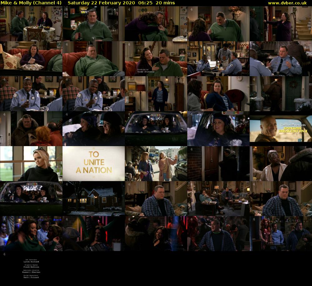Mike & Molly (Channel 4) Saturday 22 February 2020 06:25 - 06:45