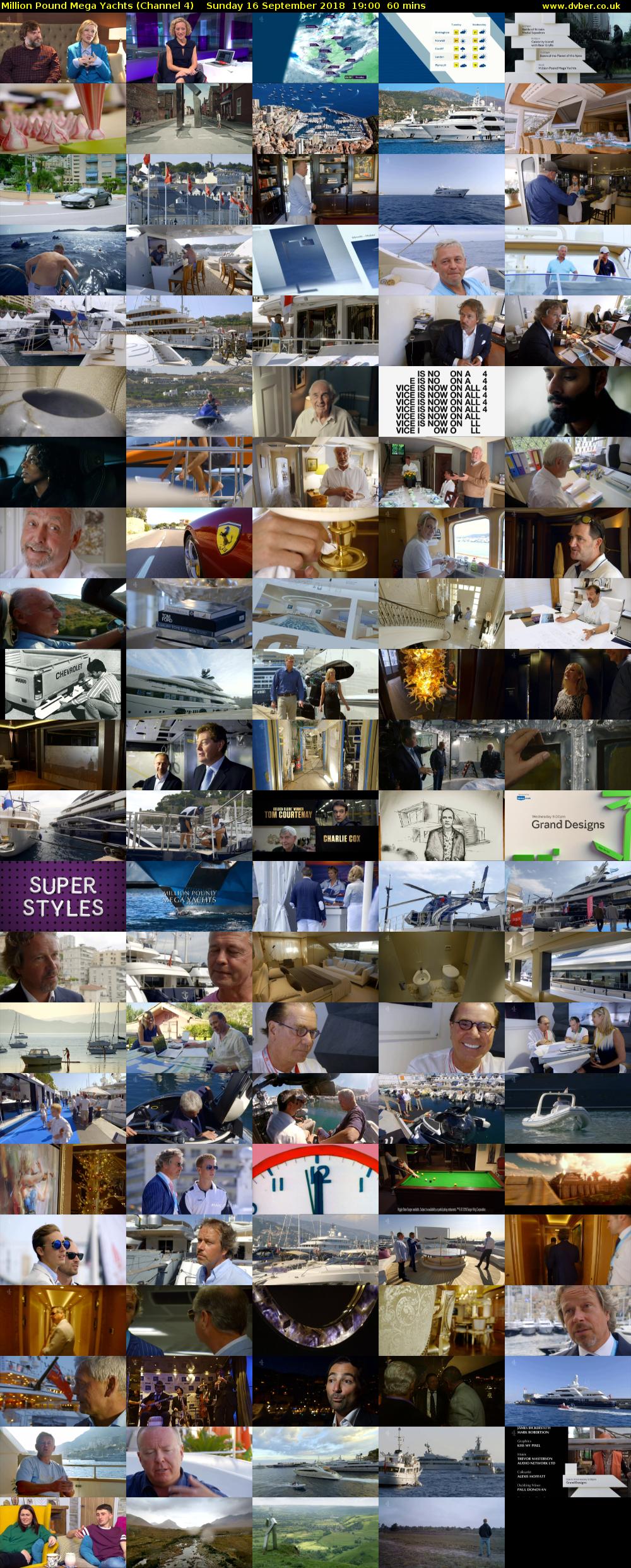 Million Pound Mega Yachts (Channel 4) Sunday 16 September 2018 19:00 - 20:00