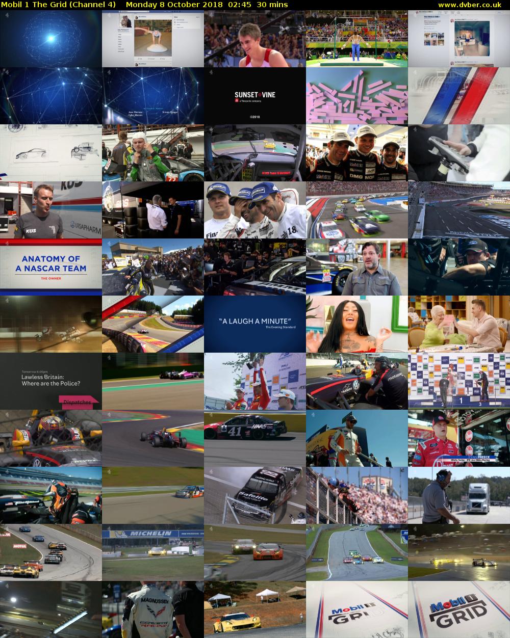 Mobil 1 The Grid (Channel 4) Monday 8 October 2018 02:45 - 03:15