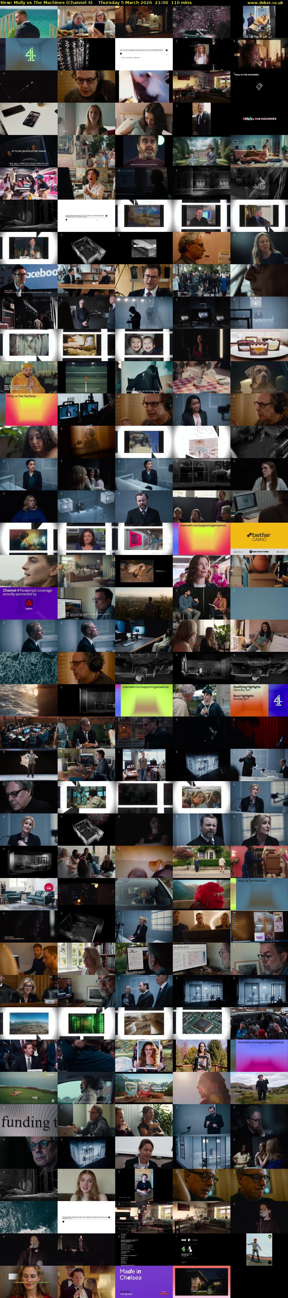 Molly vs The Machines (Channel 4) Thursday 5 March 2026 21:00 - 22:50