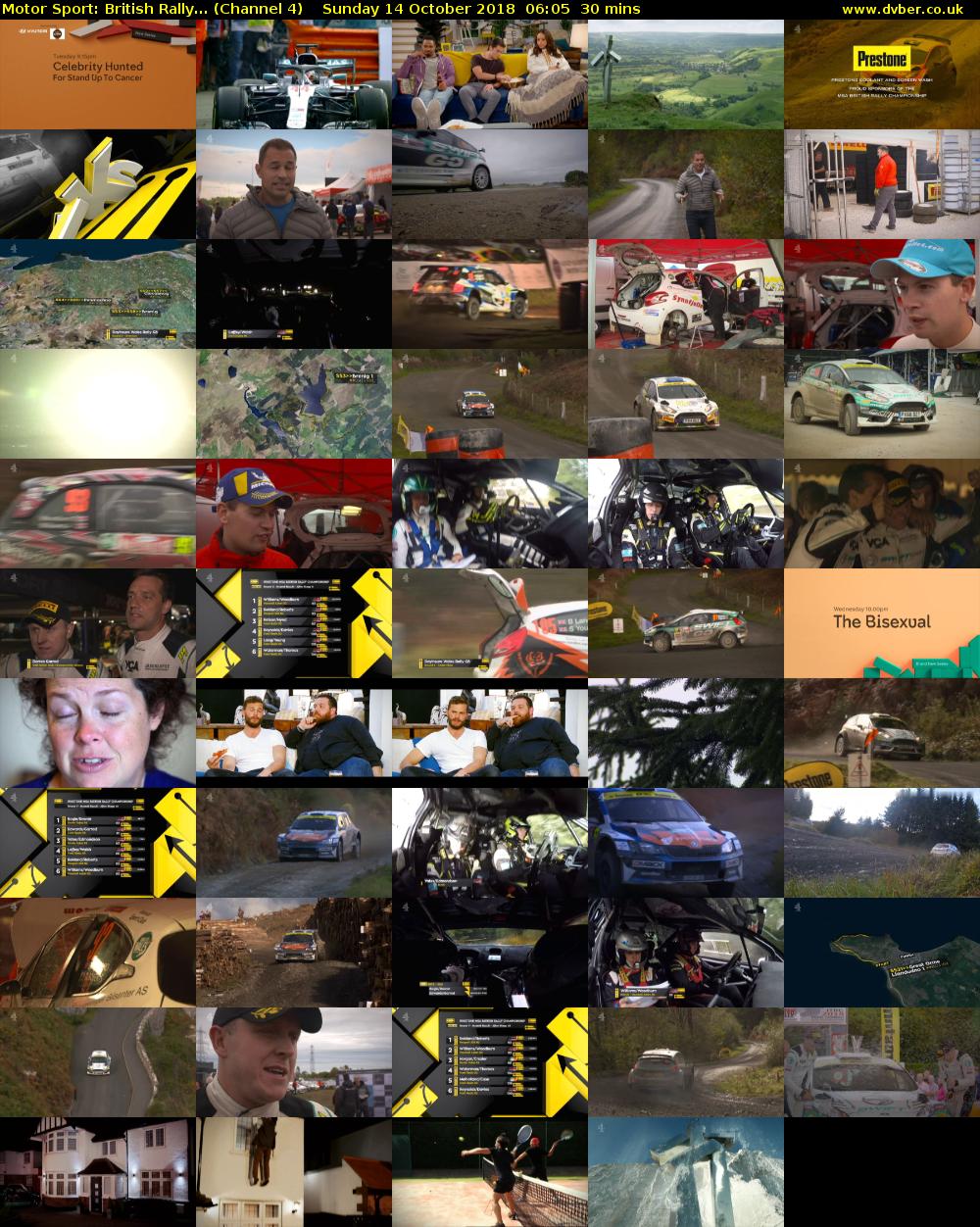 Motor Sport: British Rally... (Channel 4) Sunday 14 October 2018 06:05 - 06:35