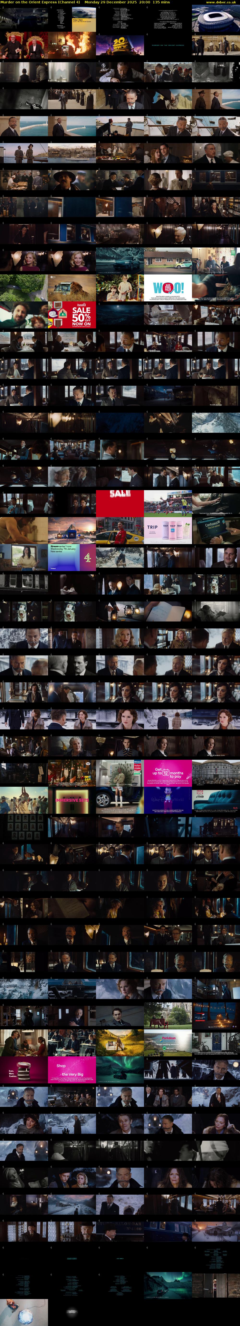 Murder on the Orient Express (Channel 4) Monday 29 December 2025 20:00 - 22:15