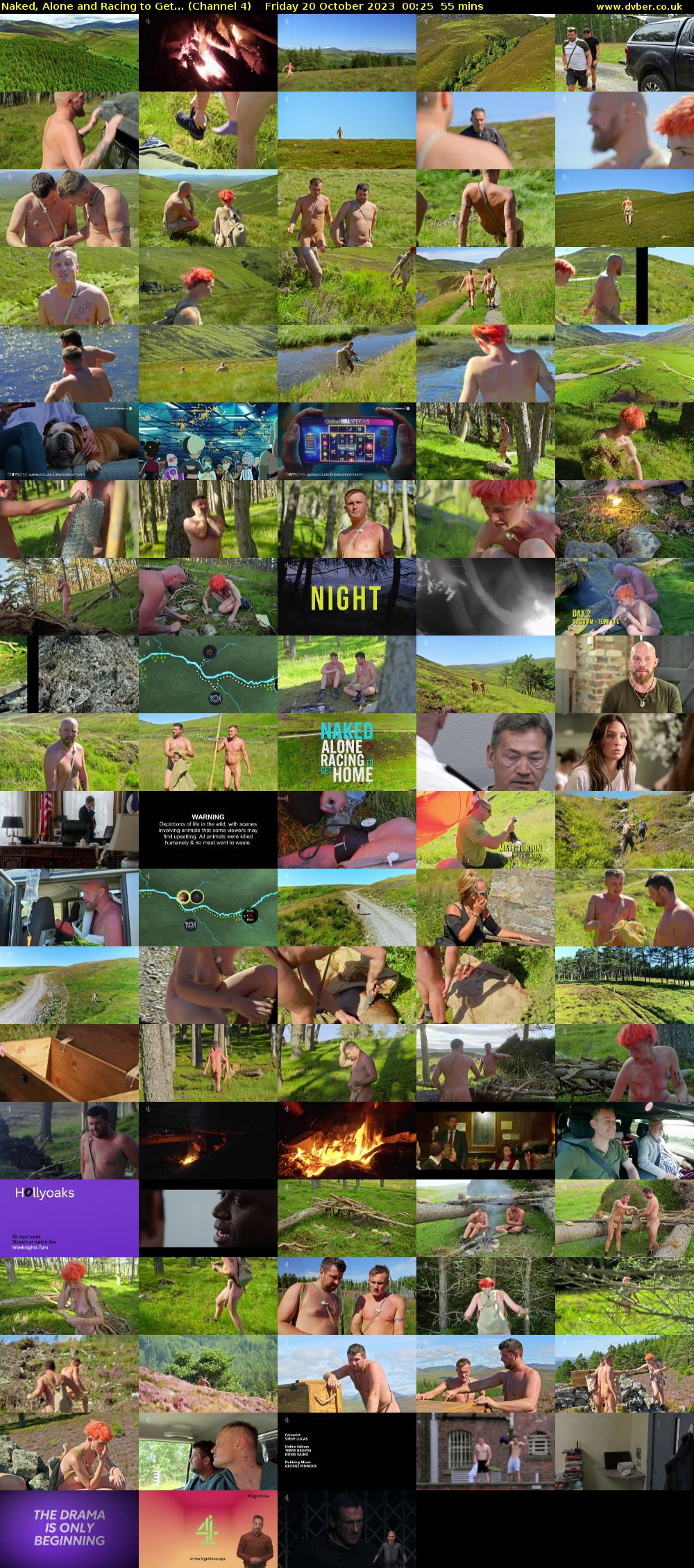 Naked, Alone and Racing to Get... (Channel 4) Friday 20 October 2023 00:25 - 01:20