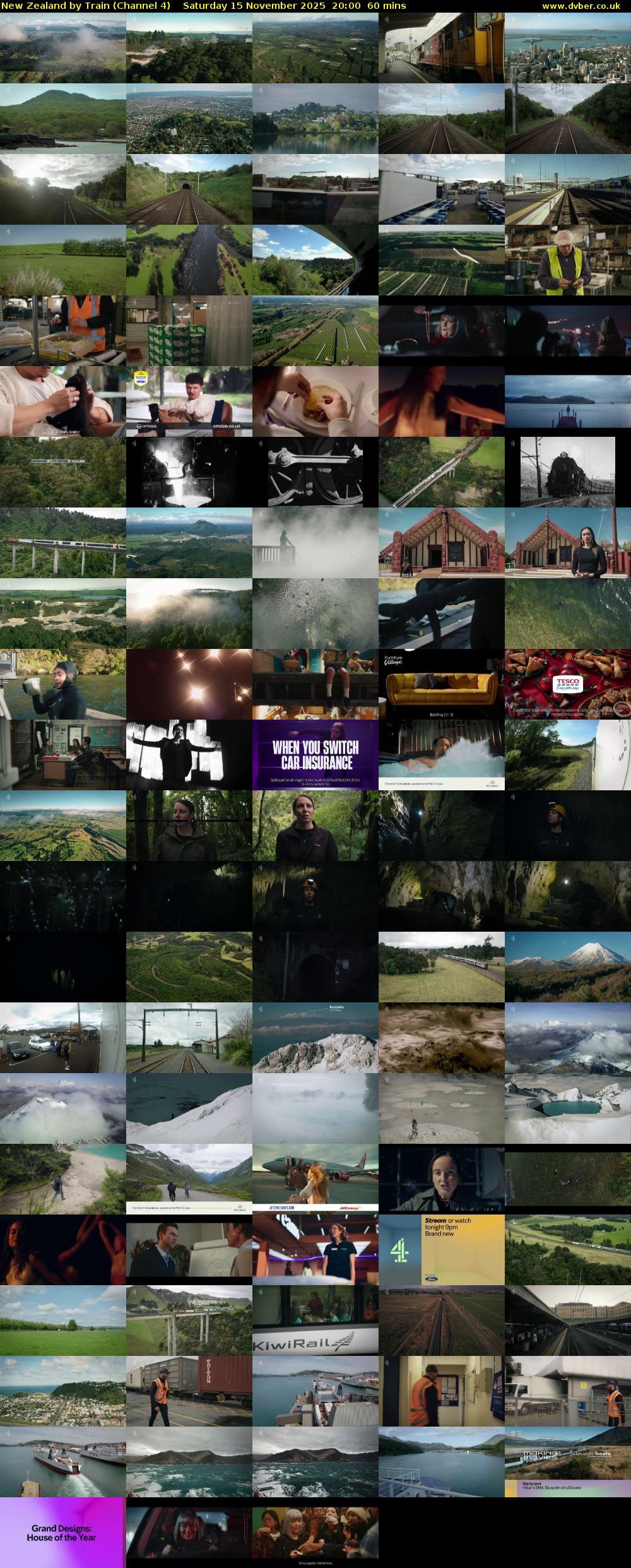 New Zealand by Train (Channel 4) Saturday 15 November 2025 20:00 - 21:00