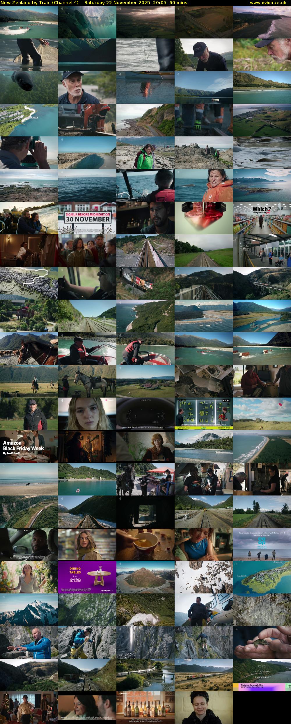 New Zealand by Train (Channel 4) Saturday 22 November 2025 20:05 - 21:05