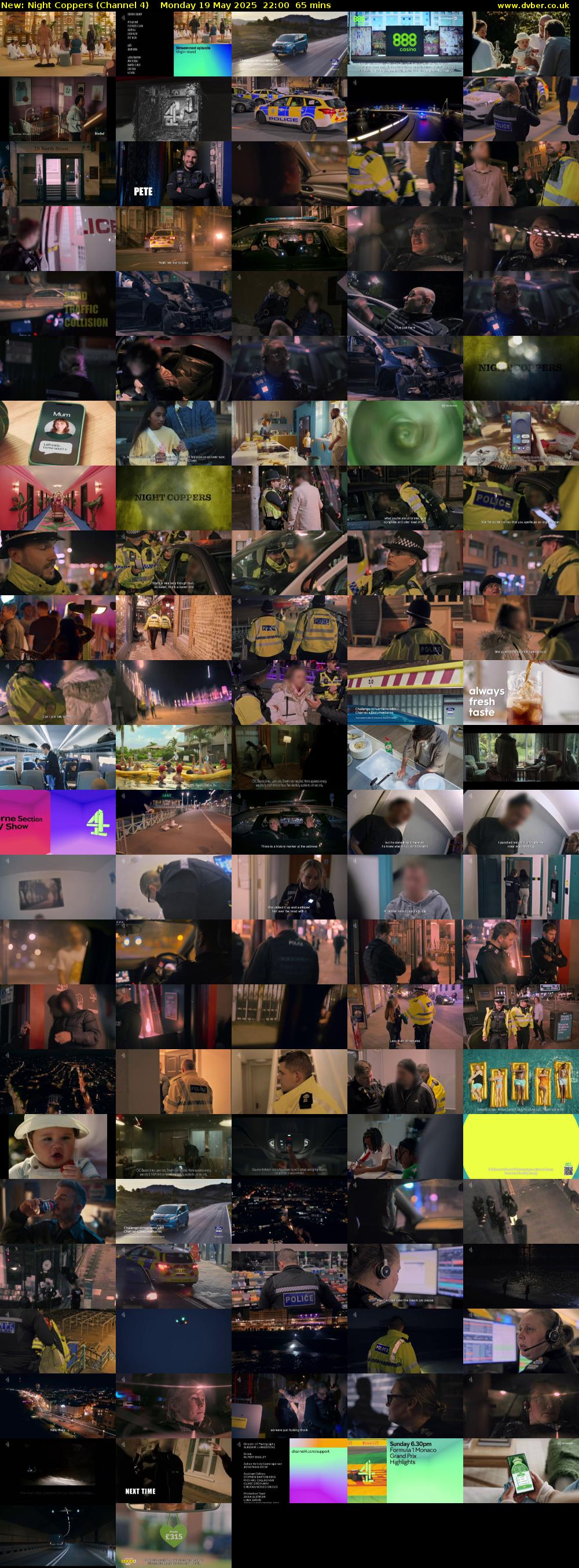 Night Coppers (Channel 4) Monday 19 May 2025 22:00 - 23:05