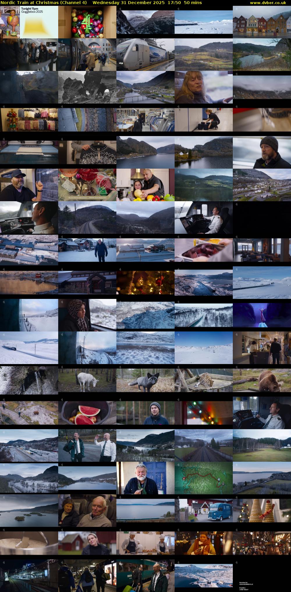 Nordic Train at Christmas (Channel 4) Wednesday 31 December 2025 17:50 - 18:40