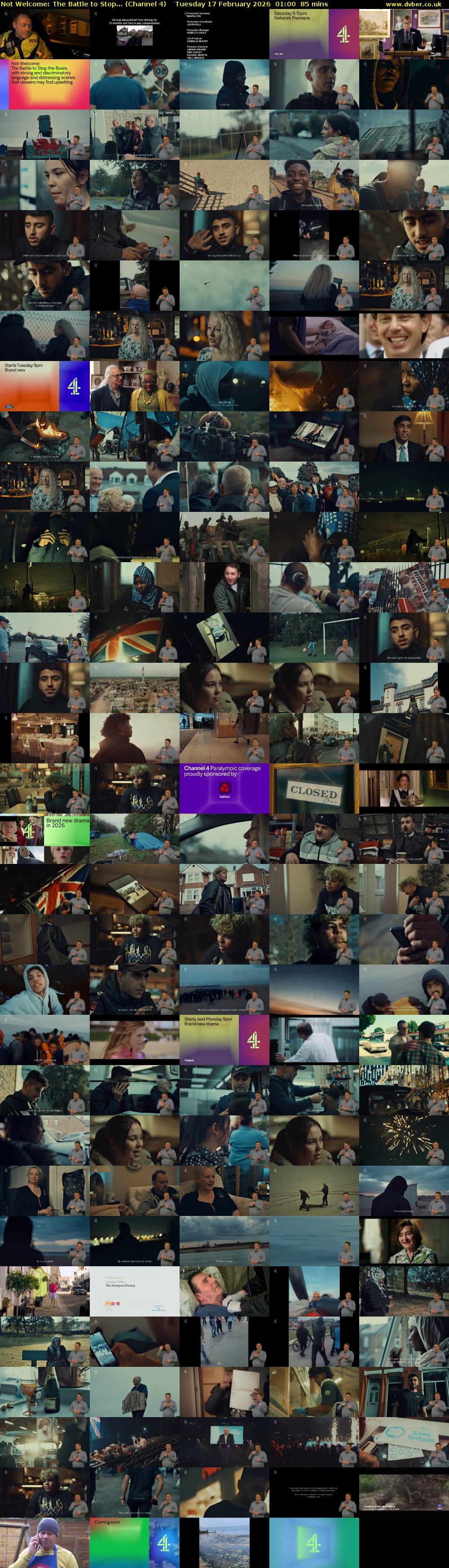 Not Welcome: The Battle to Stop... (Channel 4) Tuesday 17 February 2026 01:00 - 02:25