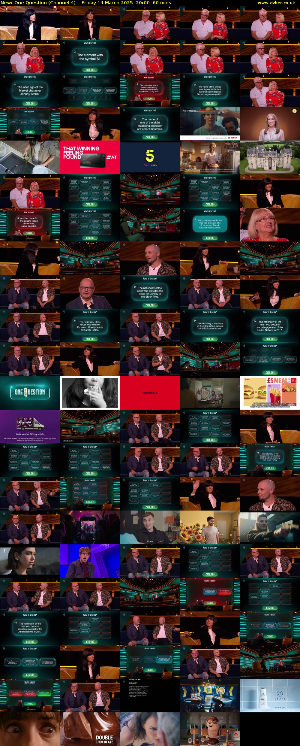 One Question (Channel 4) Friday 14 March 2025 20:00 - 21:00