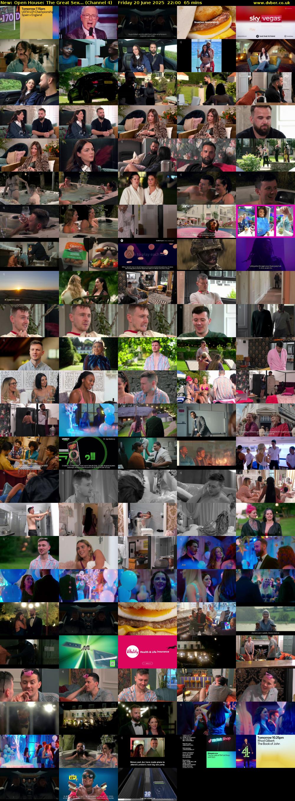 Open House: The Great Sex... (Channel 4) Friday 20 June 2025 22:00 - 23:05
