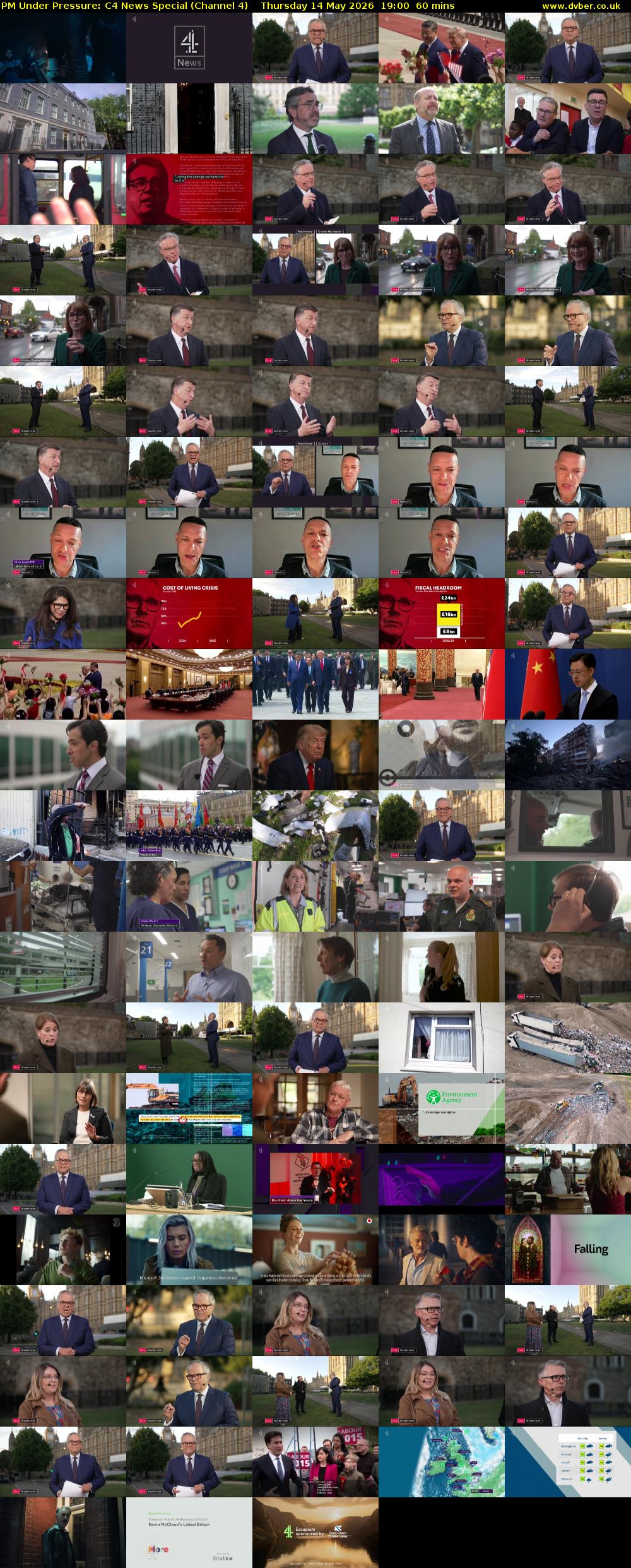 PM Under Pressure: C4 News Special (Channel 4) Thursday 14 May 2026 19:00 - 20:00