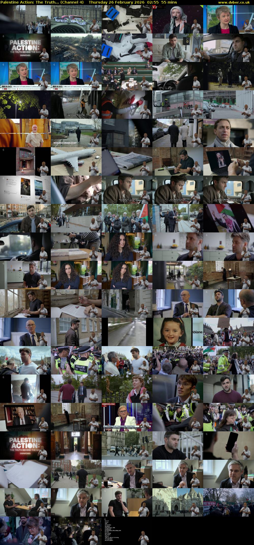 Palestine Action: The Truth... (Channel 4) Thursday 26 February 2026 02:55 - 03:50