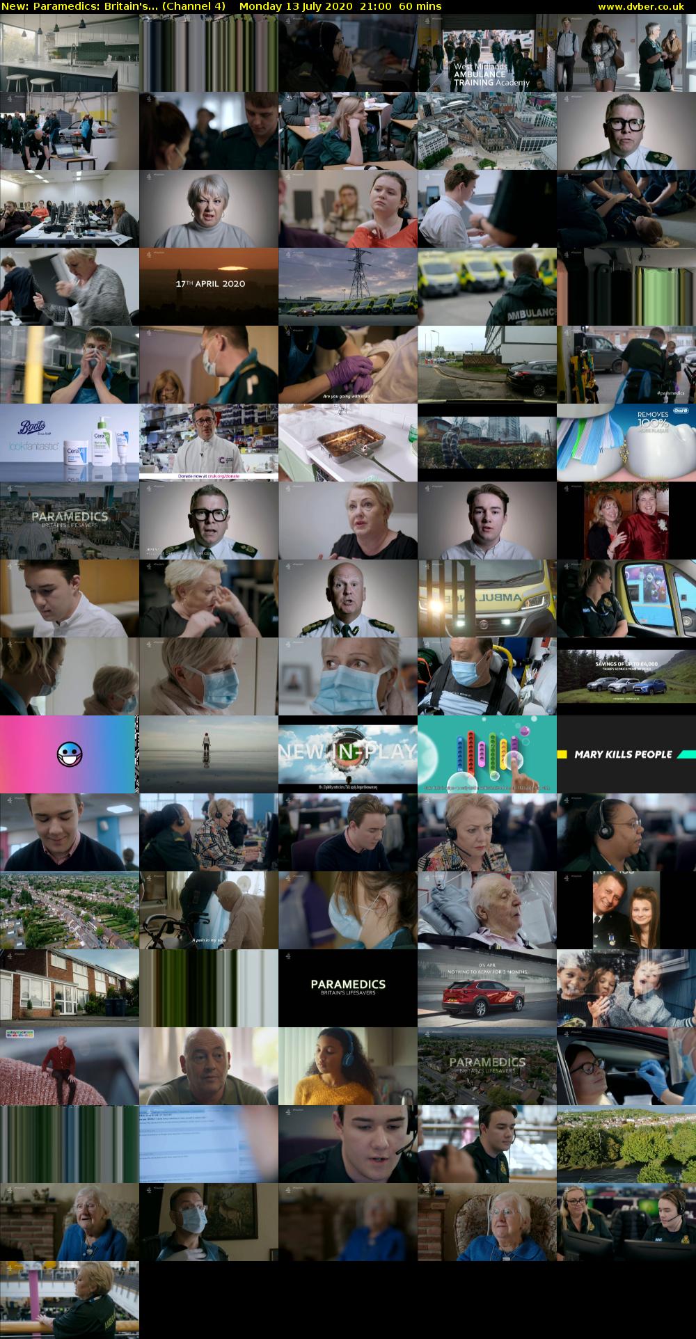 Paramedics: Britain's... (Channel 4) Monday 13 July 2020 21:00 - 22:00