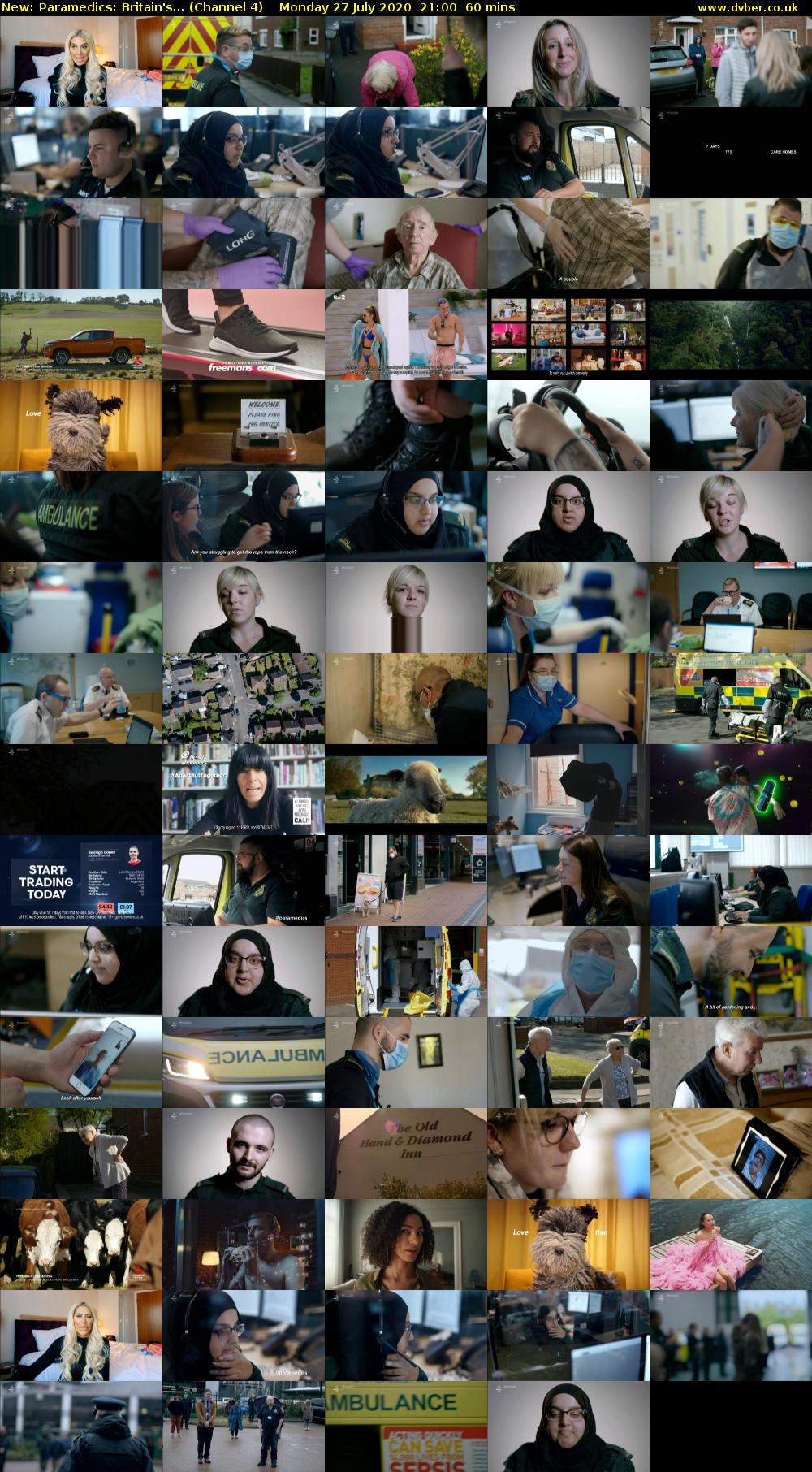 Paramedics: Britain's... (Channel 4) Monday 27 July 2020 21:00 - 22:00