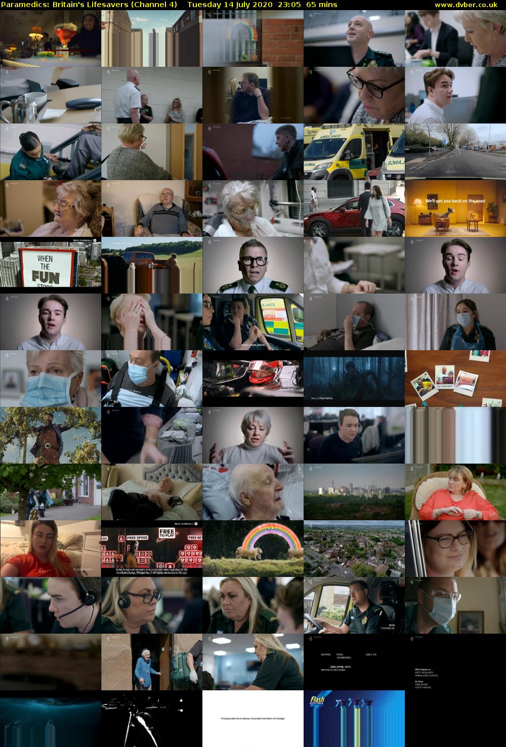 Paramedics: Britain's Lifesavers (Channel 4) Tuesday 14 July 2020 23:05 - 00:10