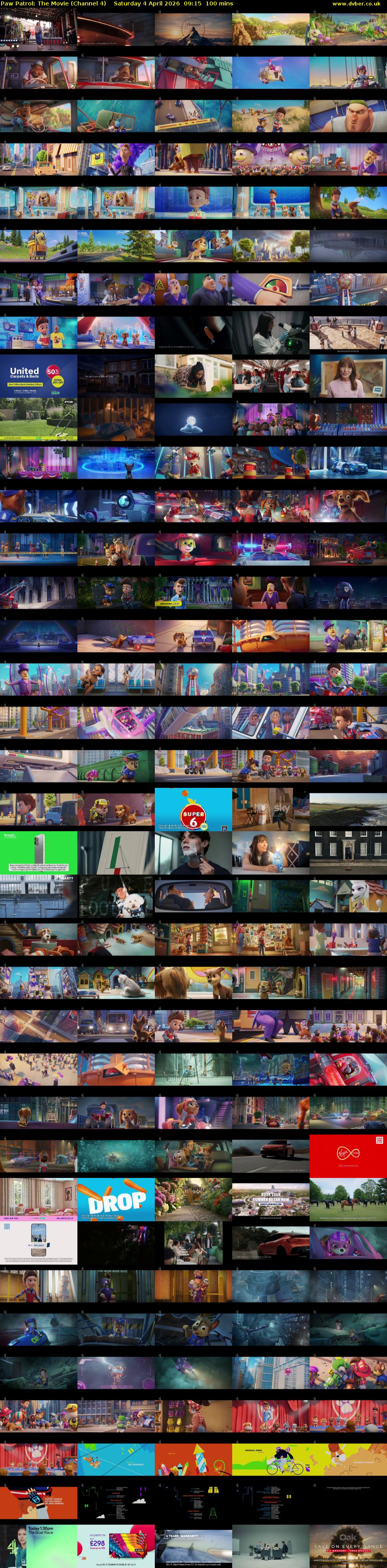 Paw Patrol: The Movie (Channel 4) Saturday 4 April 2026 09:15 - 10:55