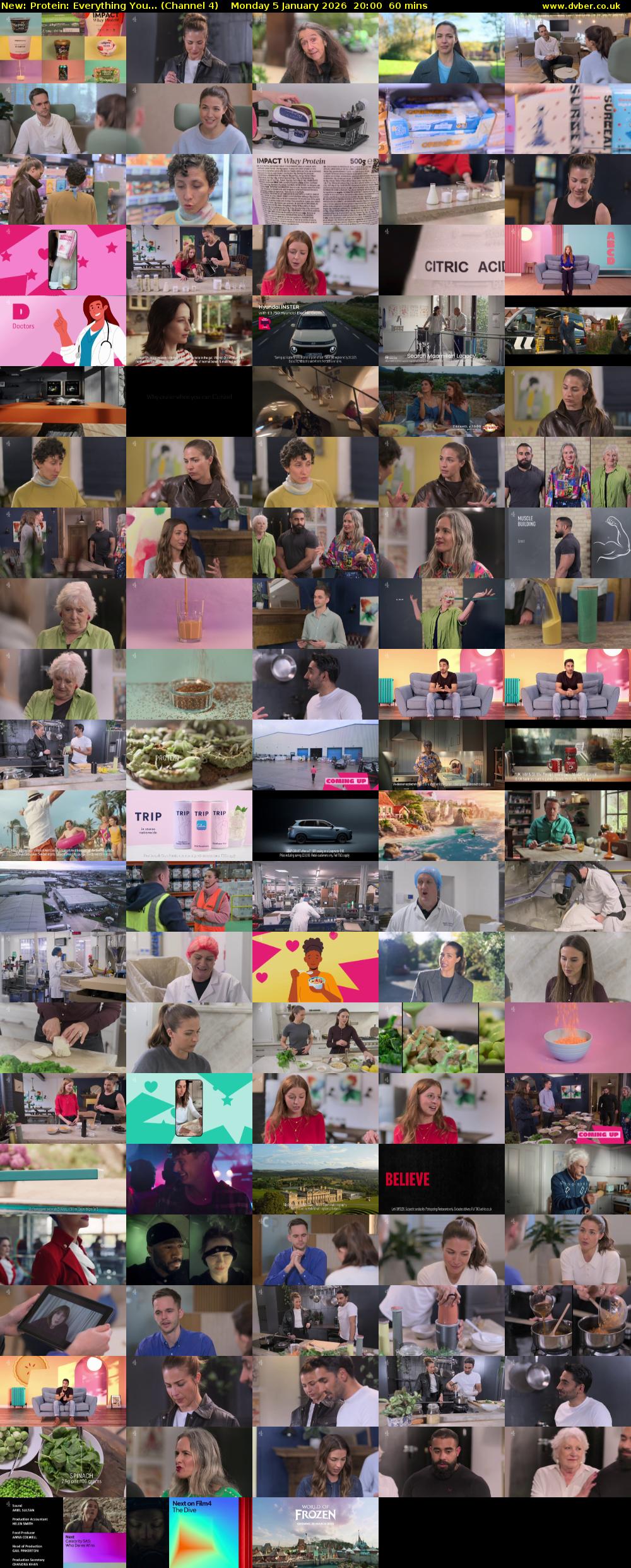 Protein: Everything You... (Channel 4) Monday 5 January 2026 20:00 - 21:00
