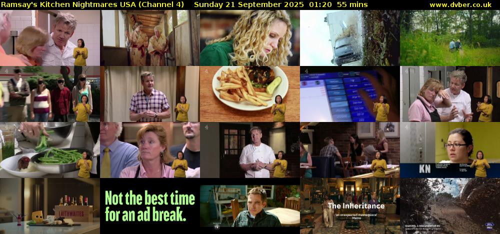 Ramsay's Kitchen Nightmares USA (Channel 4) Sunday 21 September 2025 01:20 - 02:15