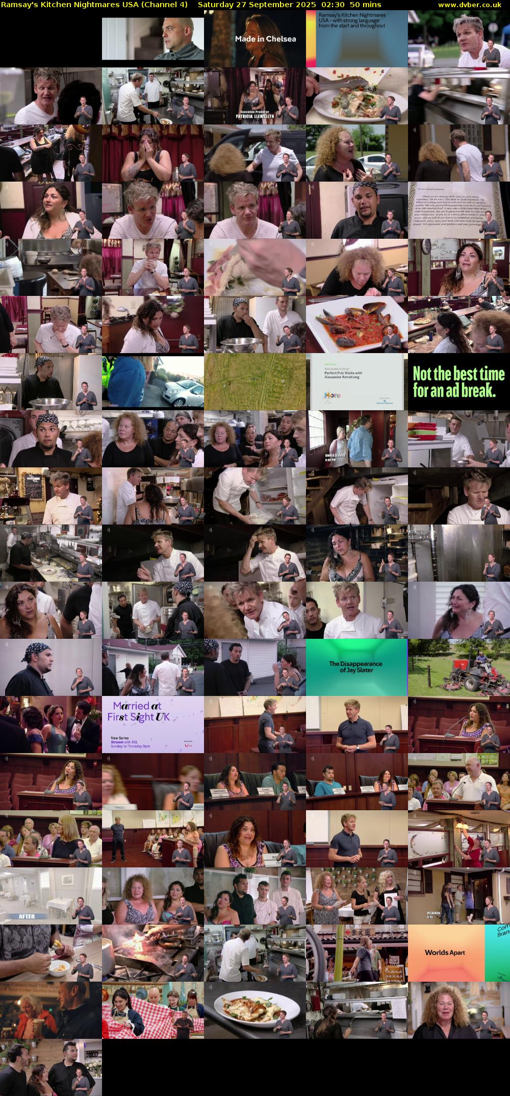 Ramsay's Kitchen Nightmares USA (Channel 4) Saturday 27 September 2025 02:30 - 03:20