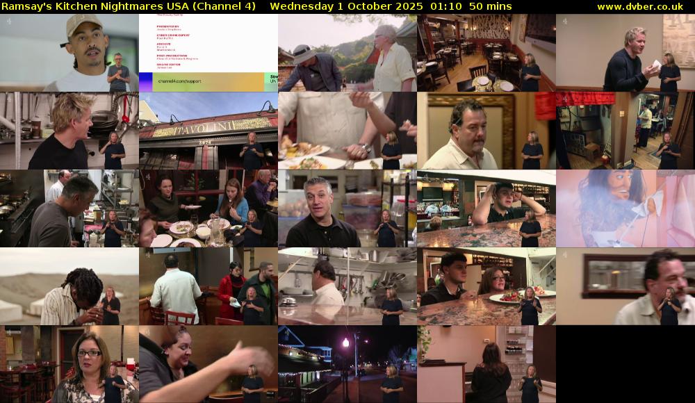 Ramsay's Kitchen Nightmares USA (Channel 4) Wednesday 1 October 2025 01:10 - 02:00