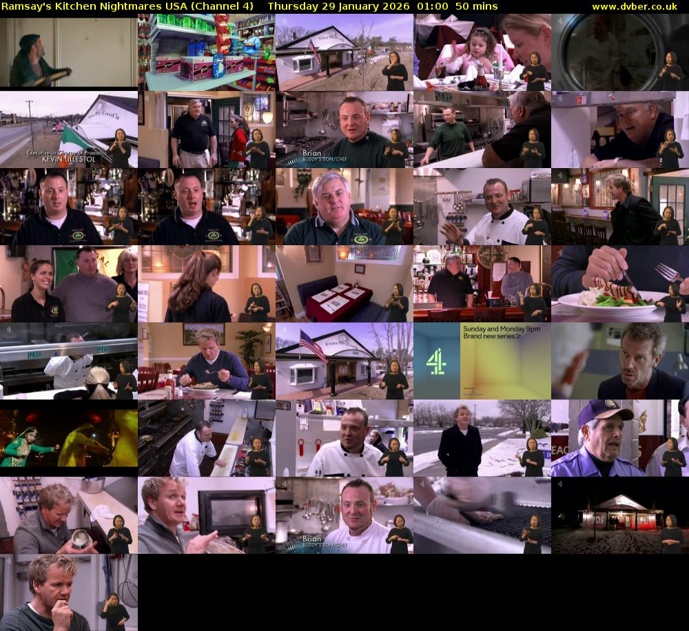 Ramsay's Kitchen Nightmares USA (Channel 4) Thursday 29 January 2026 01:00 - 01:50