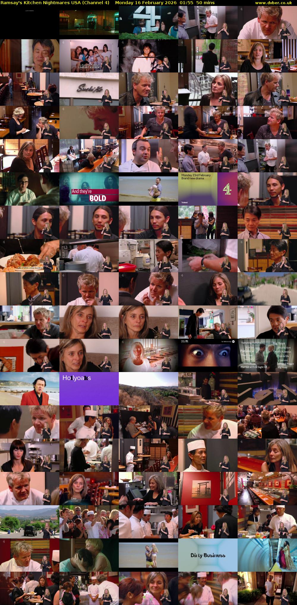 Ramsay's Kitchen Nightmares USA (Channel 4) Monday 16 February 2026 01:55 - 02:45