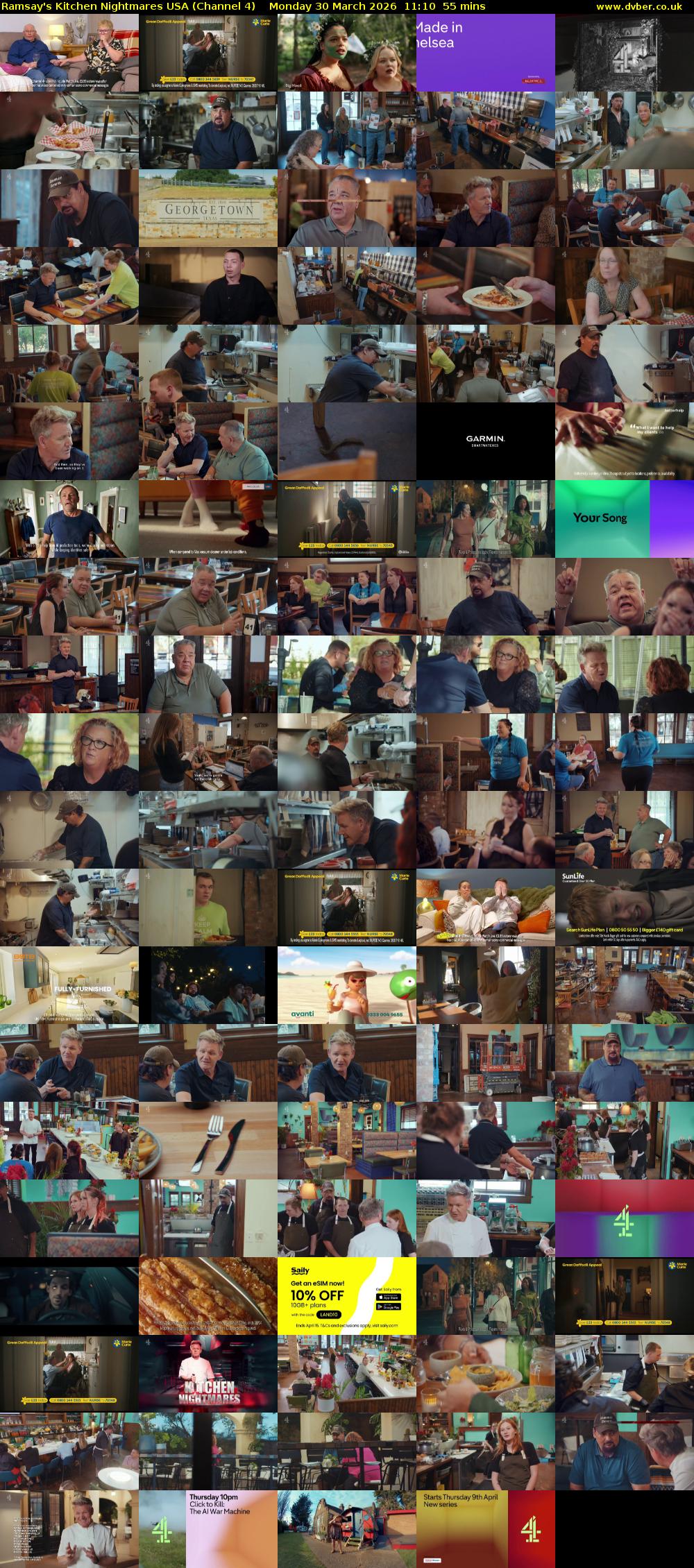 Ramsay's Kitchen Nightmares USA (Channel 4) Monday 30 March 2026 11:10 - 12:05