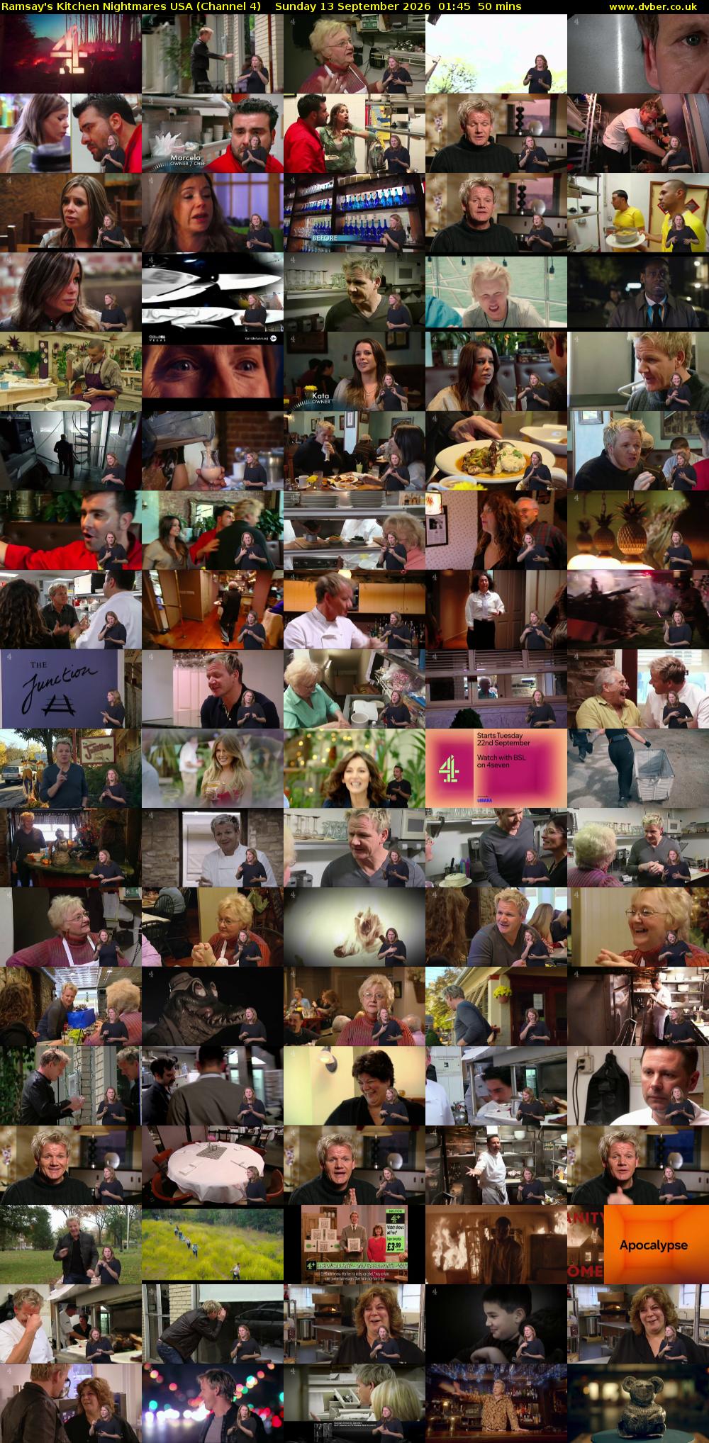 Ramsay's Kitchen Nightmares USA (Channel 4) Sunday 13 September 2026 01:45 - 02:35