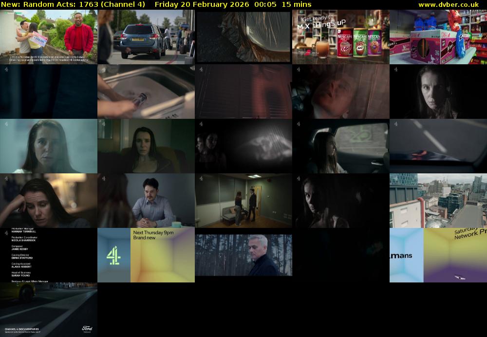 Random Acts: 1763 (Channel 4) Friday 20 February 2026 00:05 - 00:20