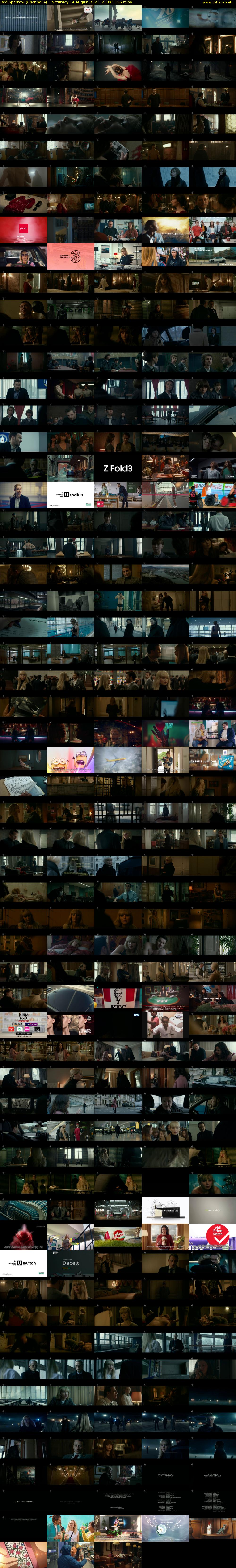 Red Sparrow (Channel 4) Saturday 14 August 2021 21:00 - 23:45