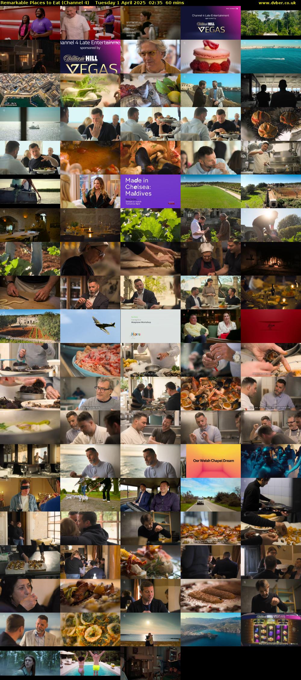 Remarkable Places to Eat (Channel 4) Tuesday 1 April 2025 02:35 - 03:35