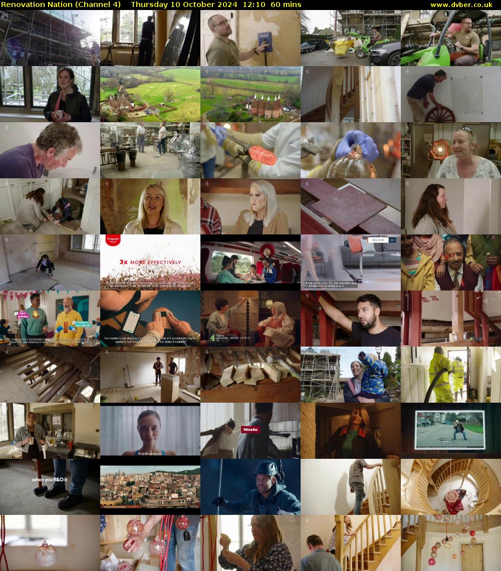 Renovation Nation (Channel 4) Thursday 10 October 2024 12:10 - 13:10