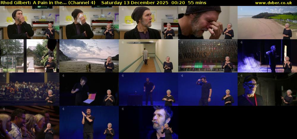 Rhod Gilbert: A Pain in the... (Channel 4) Saturday 13 December 2025 00:20 - 01:15