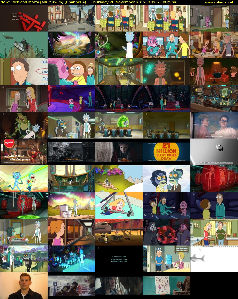 Rick and Morty [adult swim] (Channel 4) Thursday 28 November 2019 23:05 - 23:35