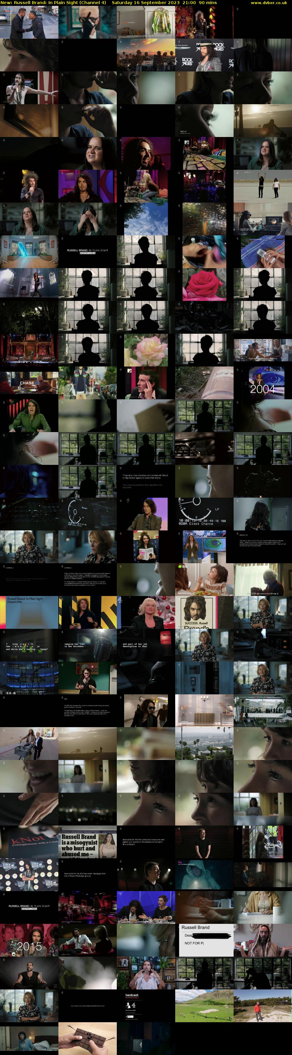 Russell Brand: In Plain Sight (Channel 4) Saturday 16 September 2023 21:00 - 22:30