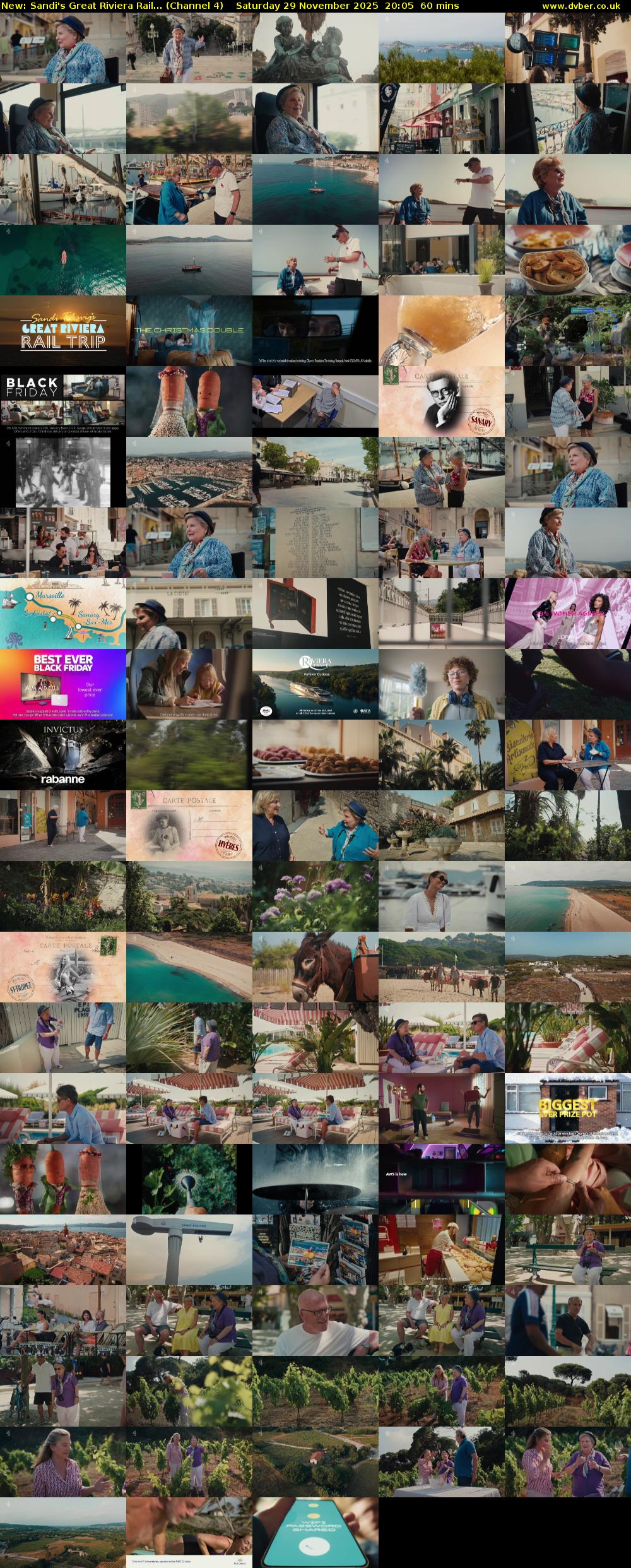 Sandi's Great Riviera Rail... (Channel 4) Saturday 29 November 2025 20:05 - 21:05