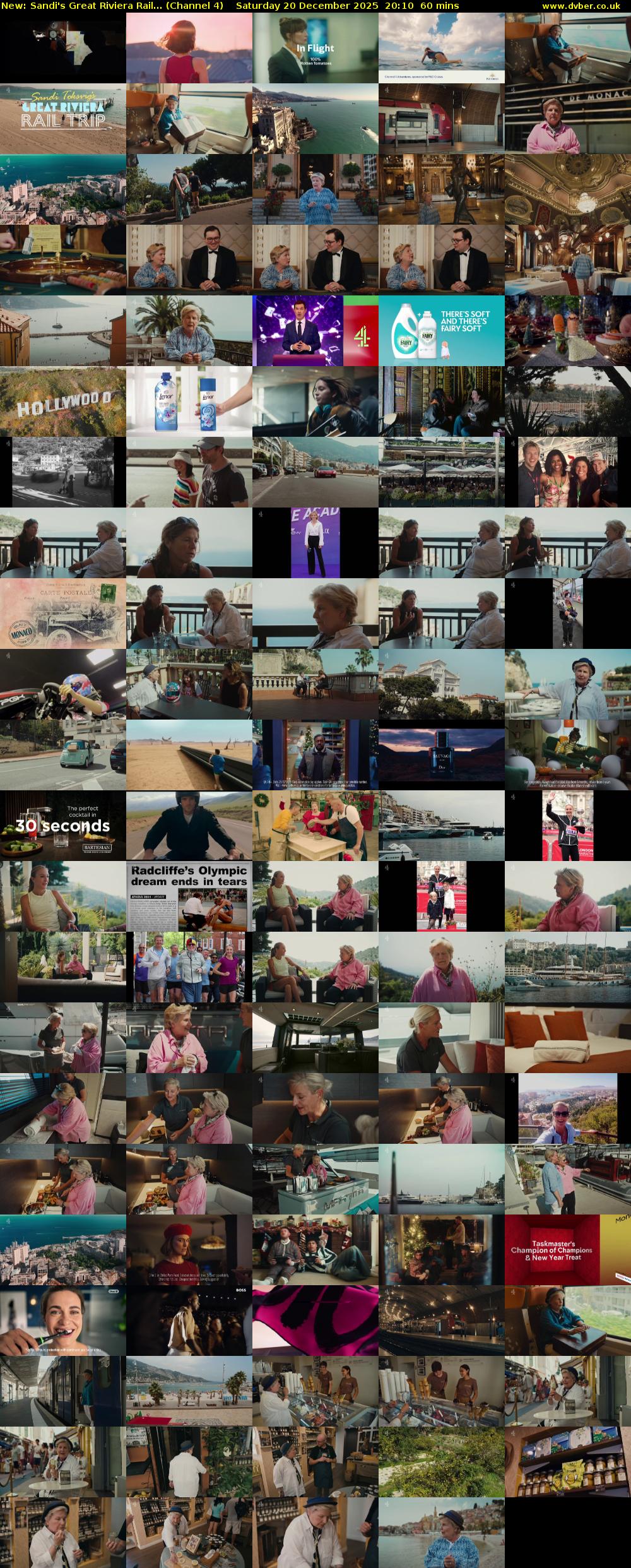 Sandi's Great Riviera Rail... (Channel 4) Saturday 20 December 2025 20:10 - 21:10