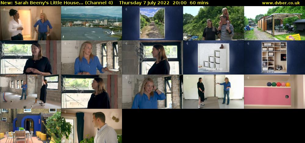 Sarah Beeny's Little House... (Channel 4) Thursday 7 July 2022 20:00 - 21:00