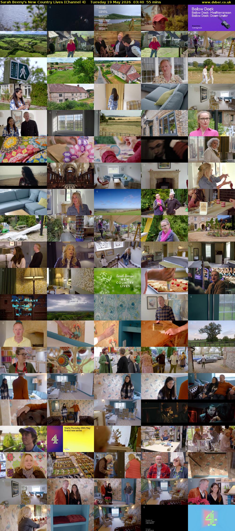 Sarah Beeny's New Country Lives (Channel 4) Tuesday 19 May 2026 03:40 - 04:35